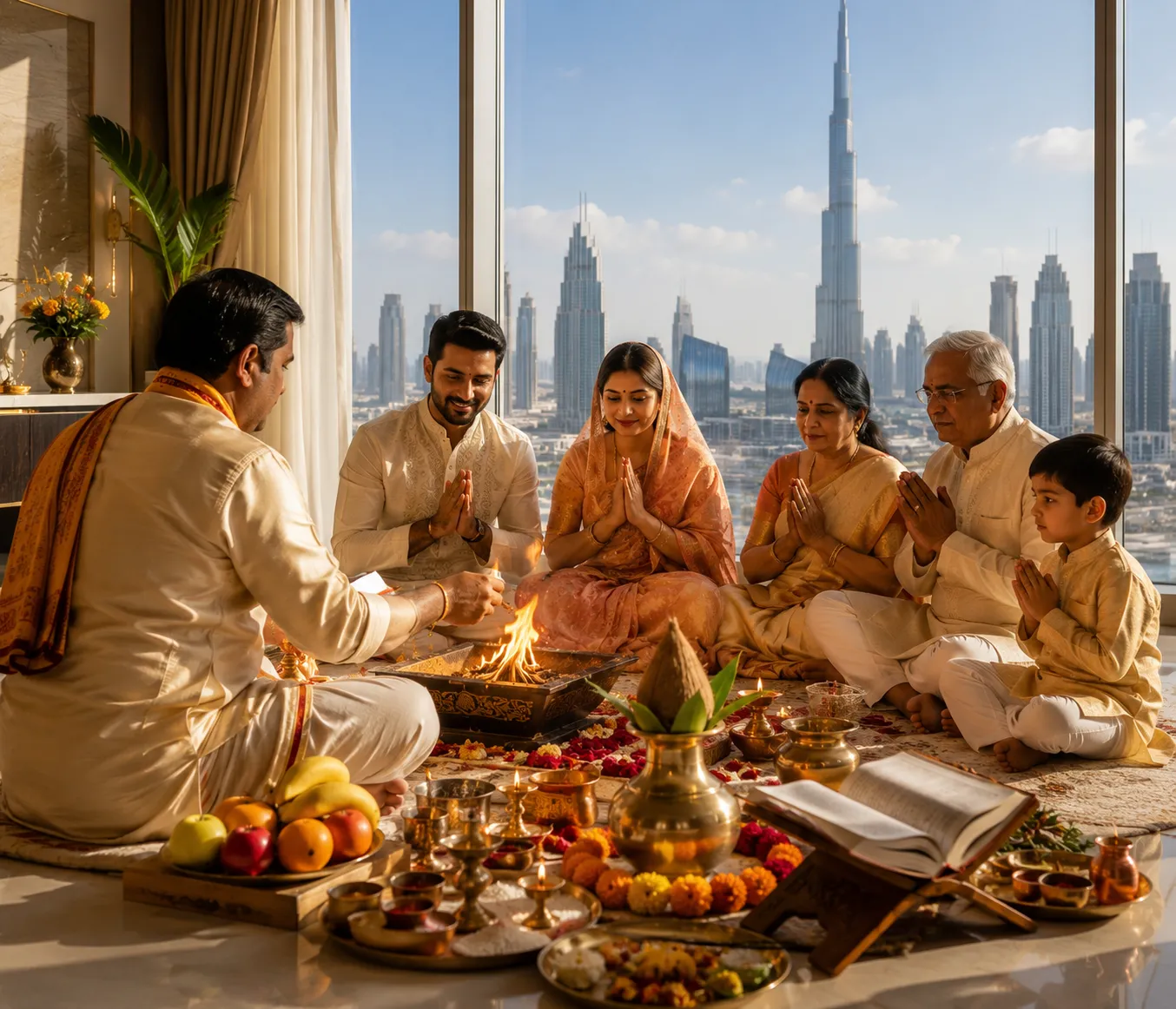 Pandit Vishal performing authentic Hindu Vedic Puja in Dubai UAE